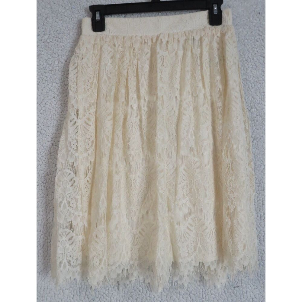 Womens Forever 21 Cream Geometric Floral Skirt Size‎ M New